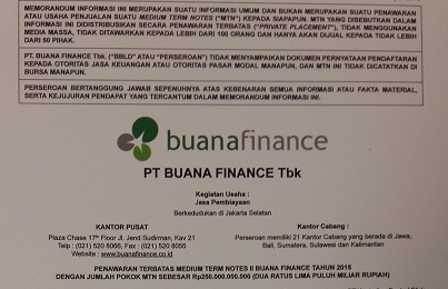 Buana Finance issued Medium Medium Term Notes (MTN) II